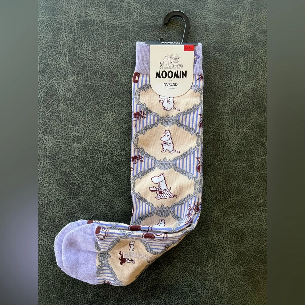 Moomin Celebration Crew Socks Unisex Lavender Size L-XL